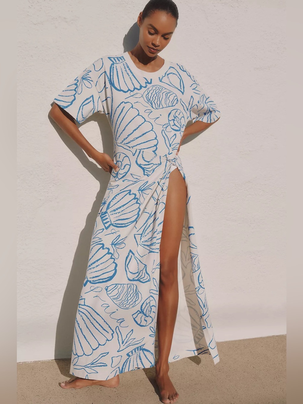NWT Celandine x Holly Francesca High-Slit Maxi T-Shirt Dress from Anthropologie.